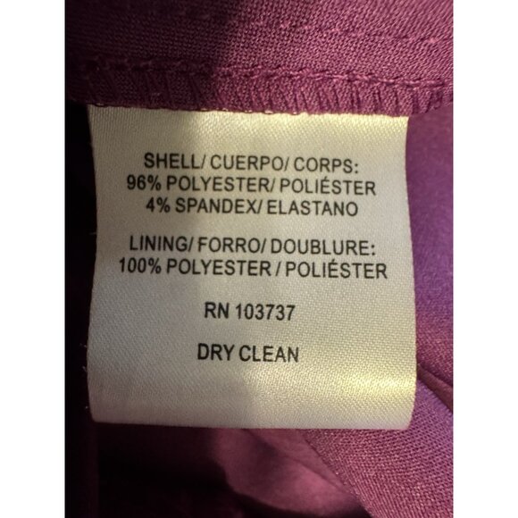 Donna Morgan Dress 10 Purple Berry 3/4 Long Flutter Sleeve Career Church - Picture 6 of 11